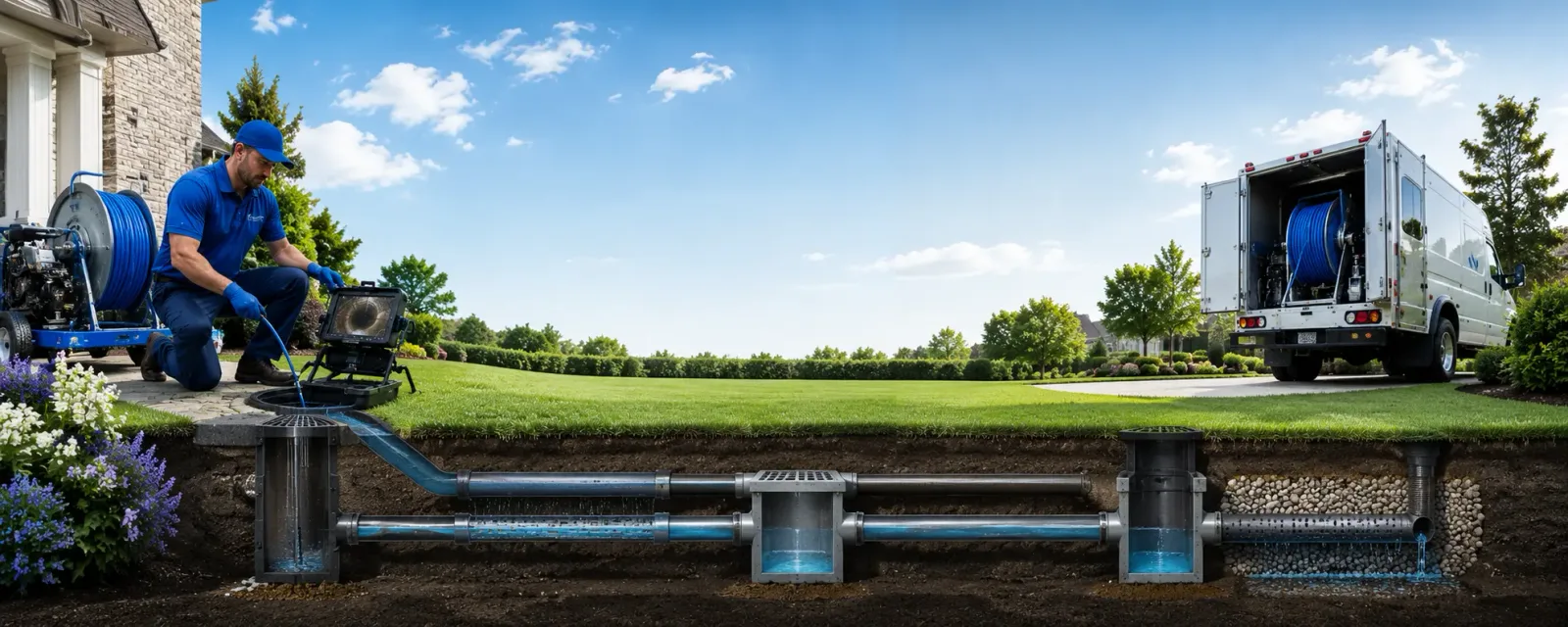 Outdoor drain cleaning information for Fishers Landing, NY